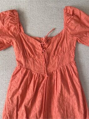 Altar’d State Coral Eyelet Tie-Front Dress